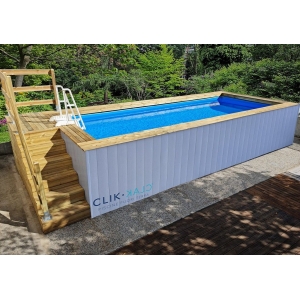 Piscina Clik Clak 4 LT - WPC Grigio e Pino Nordico